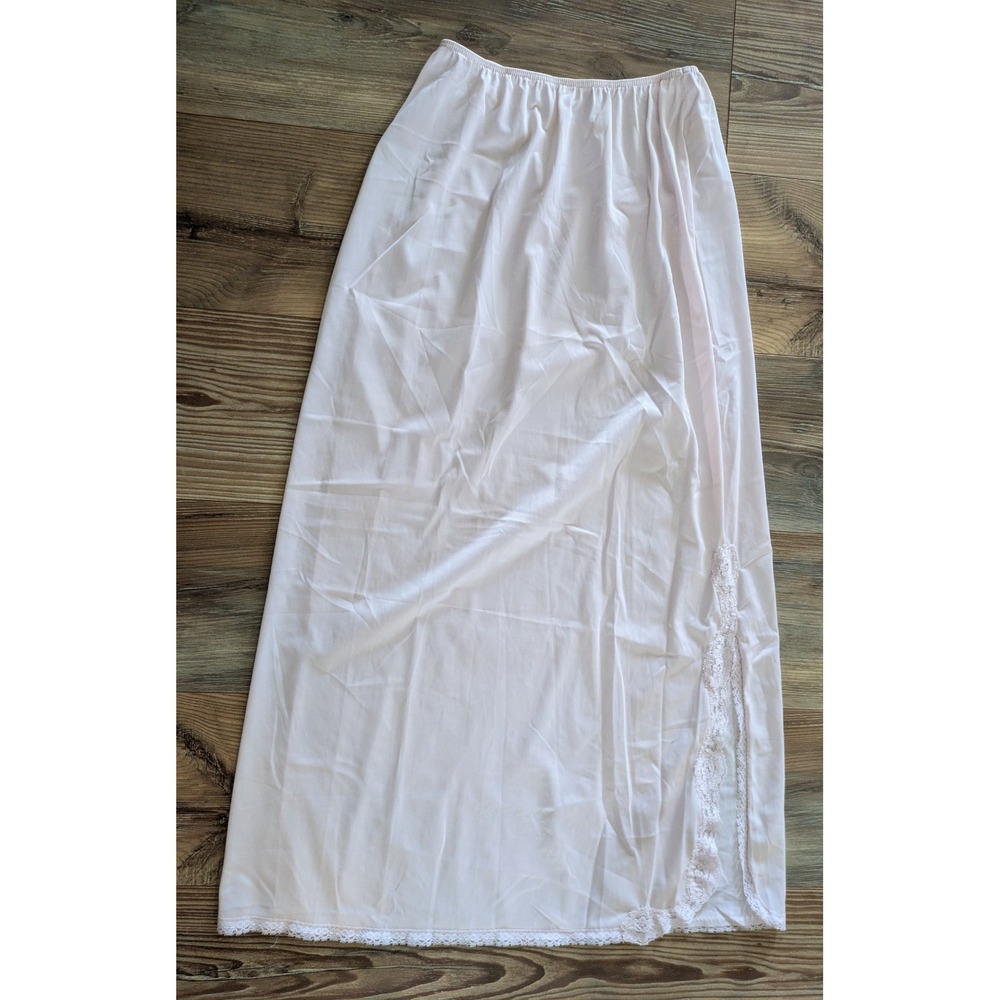 Vintage Sears Light Pink Satin Lace Slip Skirt